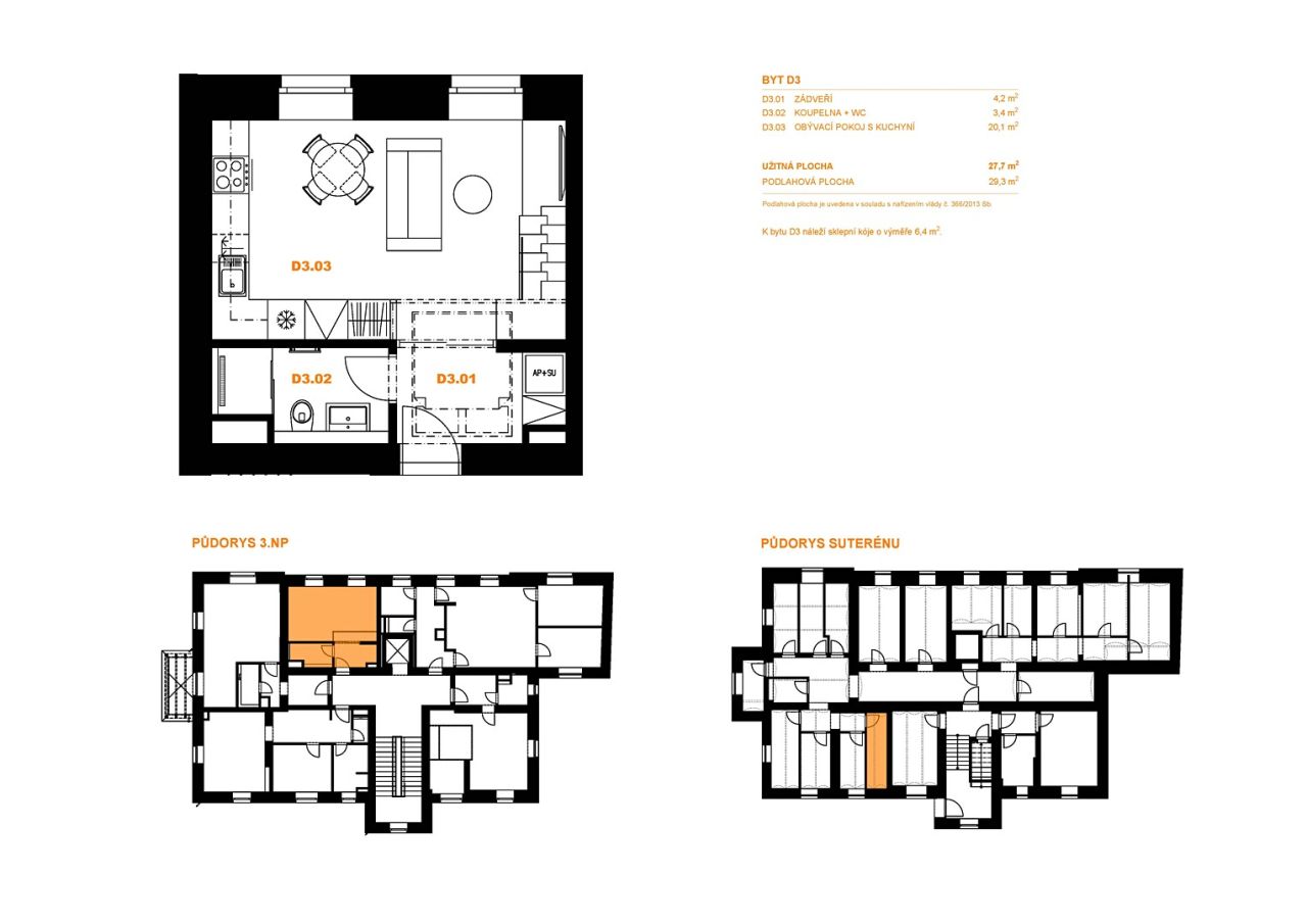 Pronájem bytu 1+kk 28 m² (Loft)