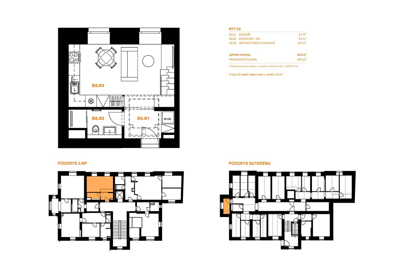 Pronájem bytu 1+kk 27 m² (Loft)
